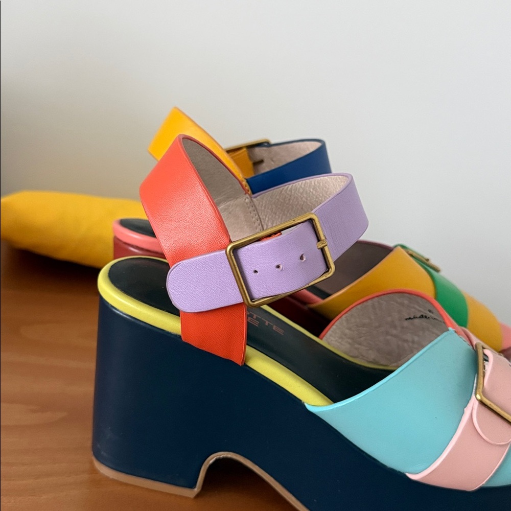 Charlotte Stone Raf Heeled Platform Sandal in Solimar Size 6 - Picture 7 of 14